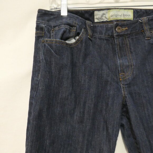 ANN TAYLOR - Loft - Original Boot | size 8 | Classic Dark Wash Blue Denim Jeans - Picture 3 of 16